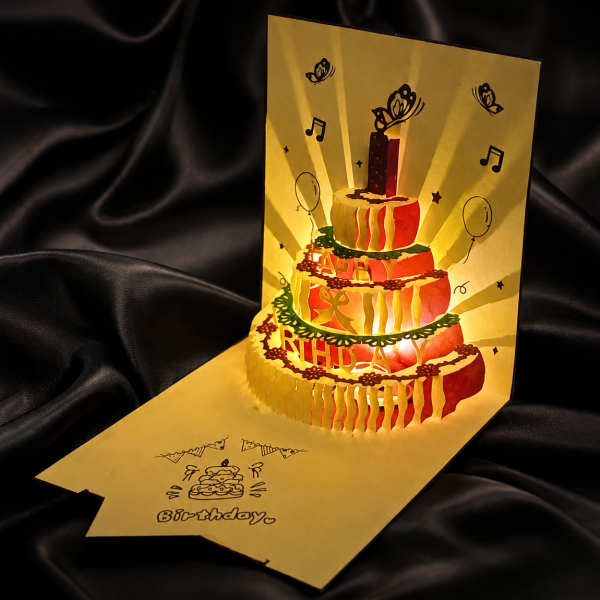 Открытка поздравительная музыкальная Happy Birthday с объемным тортом внутри и подсветкой Красный (36260099) Открытка поздравительная музыкальная Happy Birthday с объемным тортом внутри и подсветкой Красный (36260099)