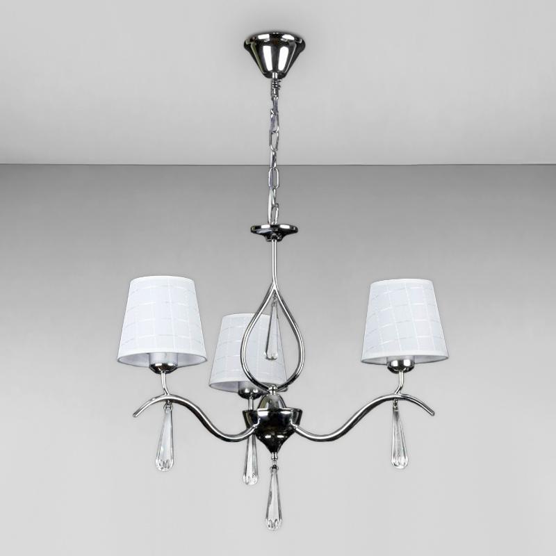 Люстра підвісна з абажуром Light House SH-18227/3 Хром