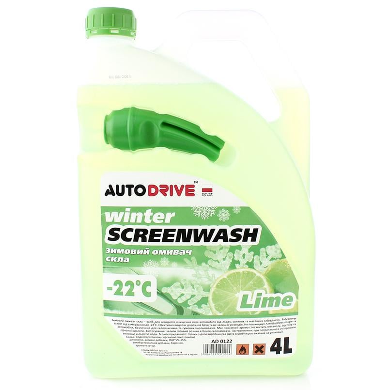 Омивач скла зимовий AutoDrive Lime -22°C 4 л (AD0122) - фото 1