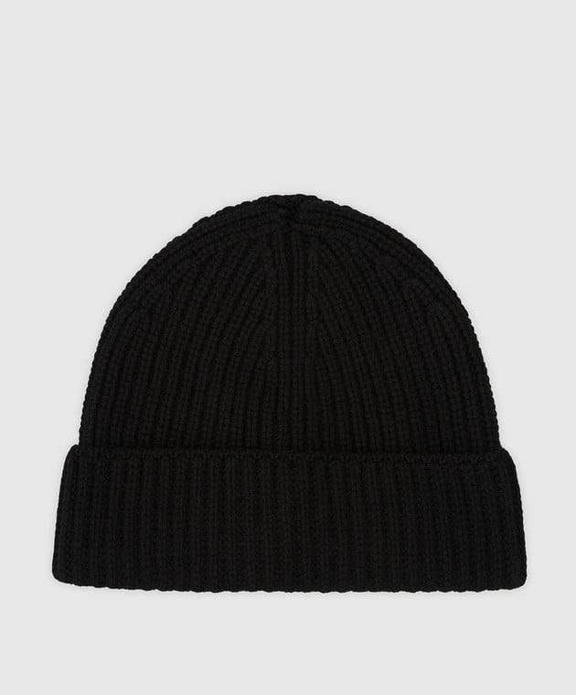 Шапка Moncler Черный (HAT-MON-004-BLK) - фото 2 Шапка Moncler Черный (HAT-MON-004-BLK) - фото 2