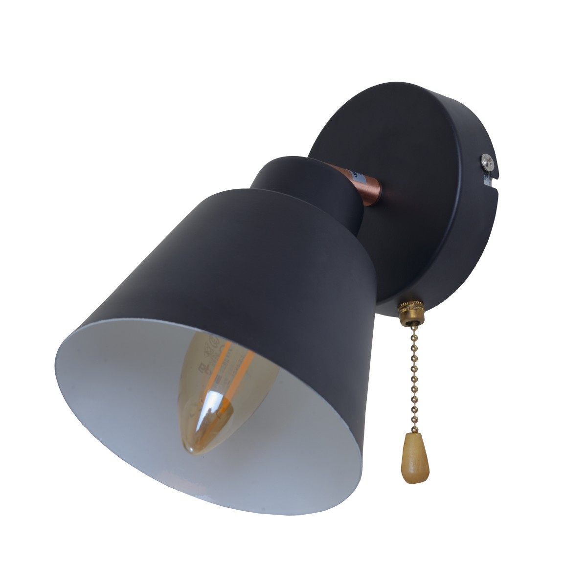 Світильник спот Brille HTL-208/1 E14 BK/Cooper (26-790)