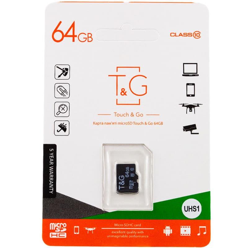 Карта пам'яті T&G microSDXC UHS-1 class 10 без адаптера 64 GB Чорний (00000040474_1)