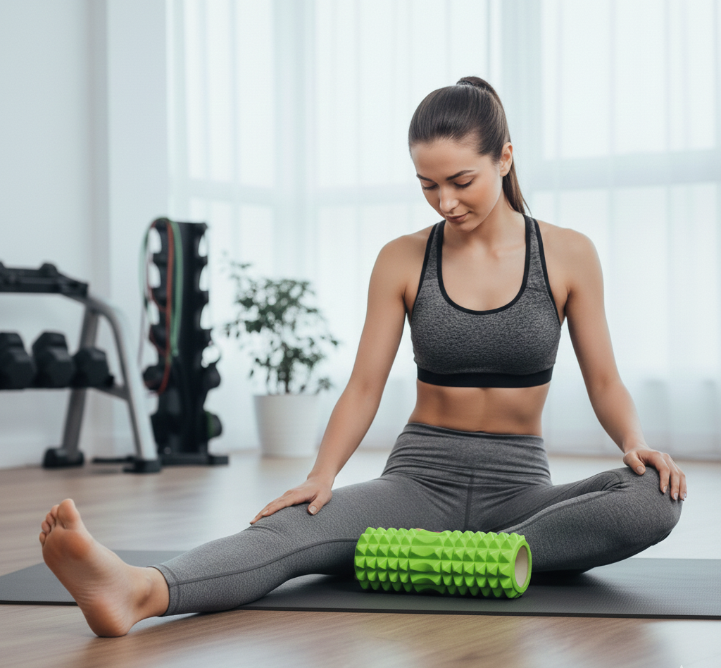 Массажный роллер для йоги EVA для миофасциального массажа 33х12 см Lettuce (30628) - фото 3