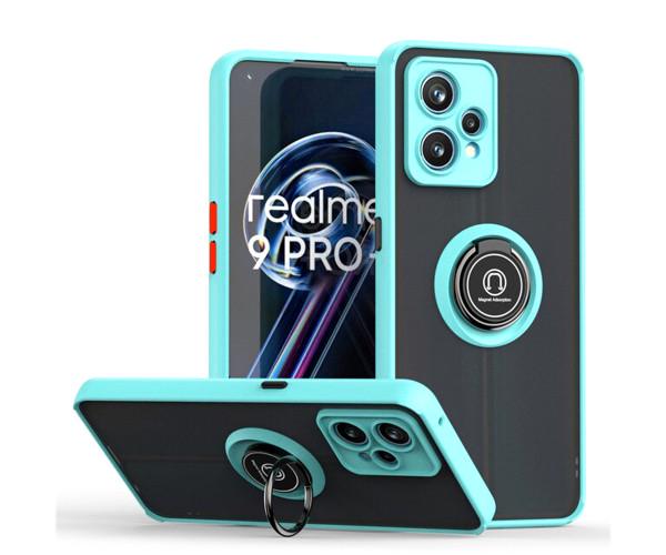 Чехол-накладка TPU Color Matte Ring для Realme 9 Pro / 9 5G Голубой Чехол-накладка TPU Color Matte Ring для Realme 9 Pro / 9 5G Голубой