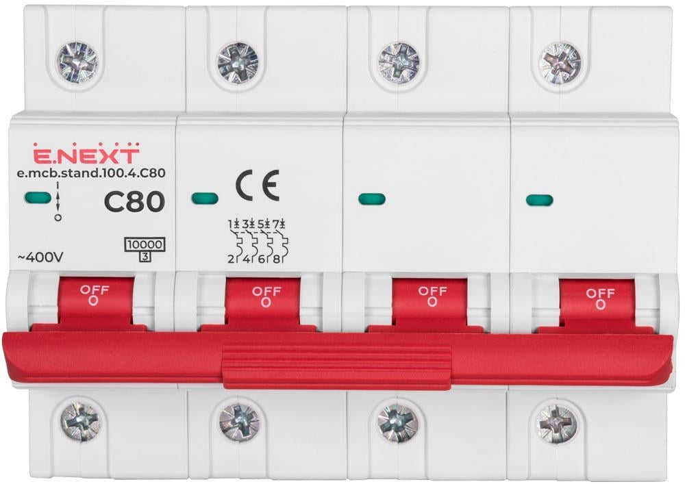Автоматический выключатель E.NEXT e.mcb.stand.100.4.C80 4р 80А 10кА C (s002217) - фото 2