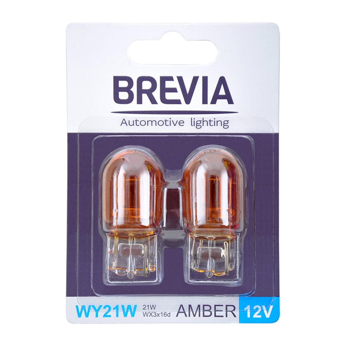 Лампа розжарювання Brevia WY21W 12V 21W WX3x16d AMBER B2 2 шт. Лампа розжарювання Brevia WY21W 12V 21W WX3x16d AMBER B2 2 шт.