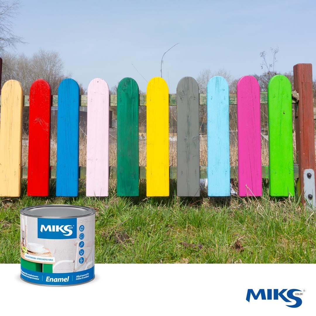 Емаль алкідна MIKS Color 2,8 кг Яскраво-блакитний (2493674066) - фото 3