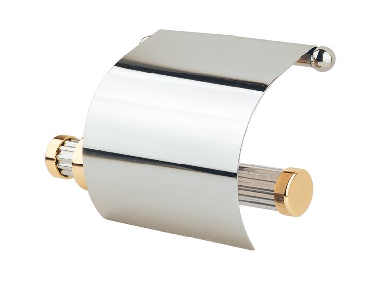 Тримач для туалетного паперу KUGU Maximus 611C&G із кришкою Золотий (130730) - фото 3