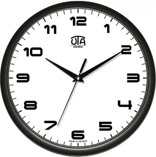 Годинник настінний UTA Classic Класичний 30x30 см Black (118489)