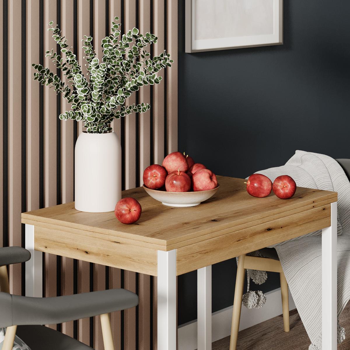 Обідній стіл-трансформер Lunch 900x765x600 мм Дуб Евок/Білий (GATB19100000010) - фото 5