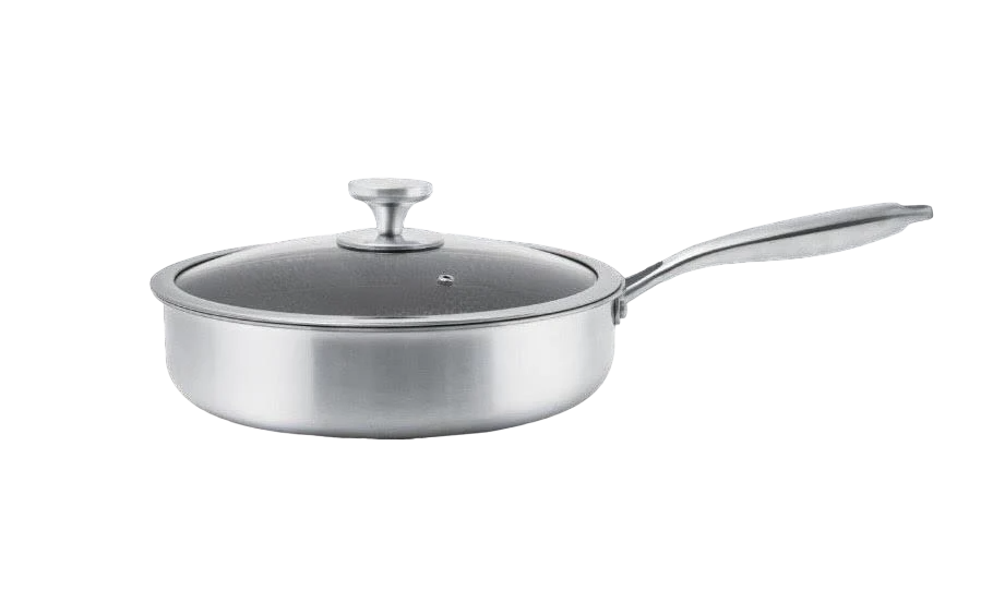 Сковорода глубокая из нержавеющей стали антипригарное покрытие 24 см (26726142)