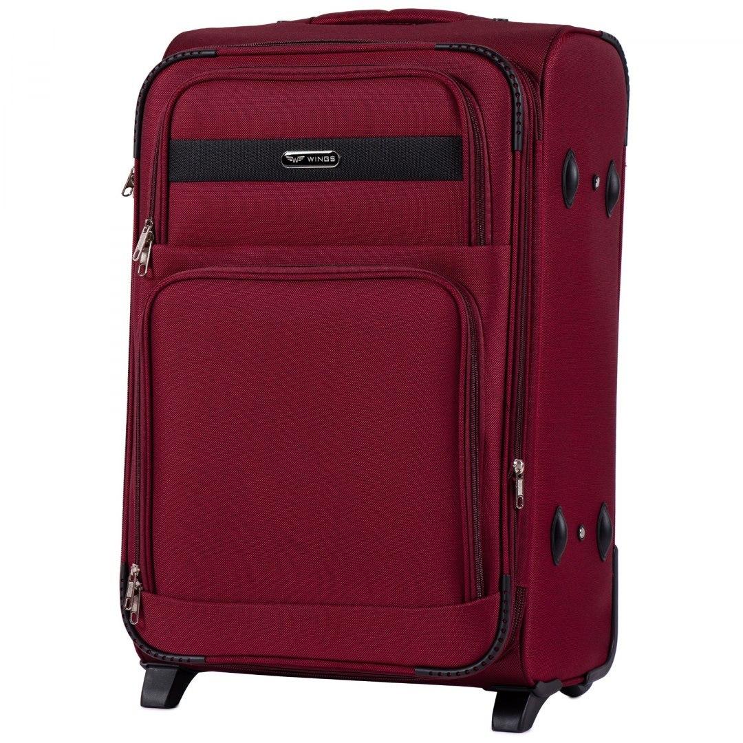 Чемодан тканевый Wings 1605 средний на 2 колесах 64х43х28 см 72 л Бордовый