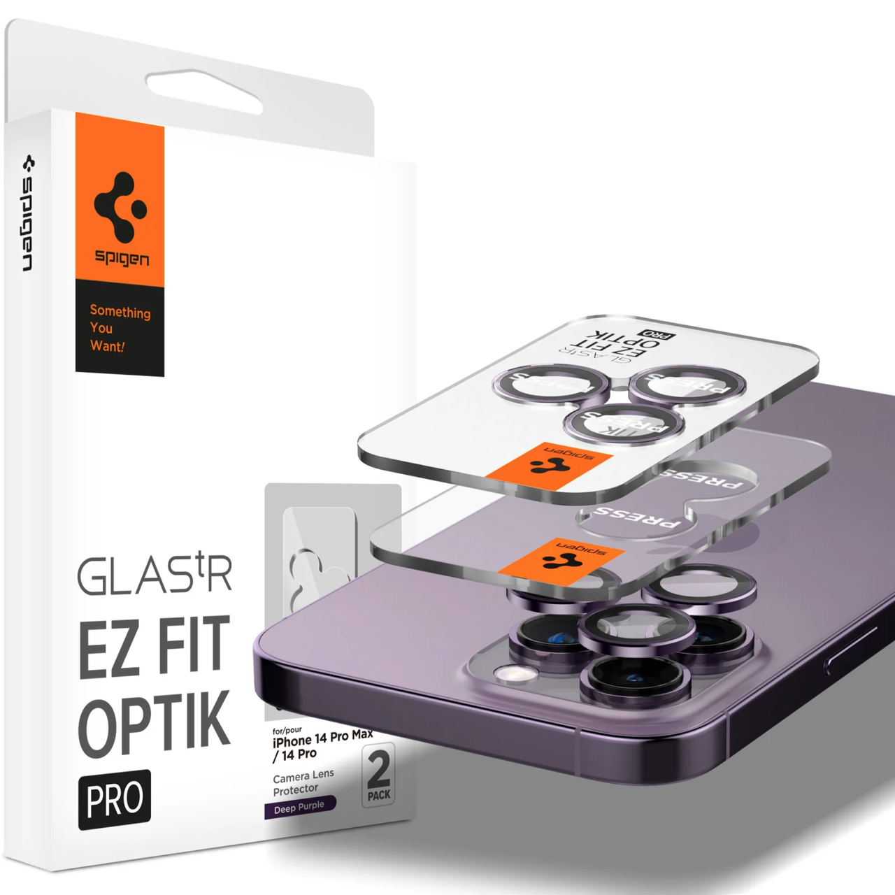 Защитное стекло для камеры Spigen Optic Pro Glass for Camera iPhone 14 Pro/14 Pro Max Purple (AGL05597)