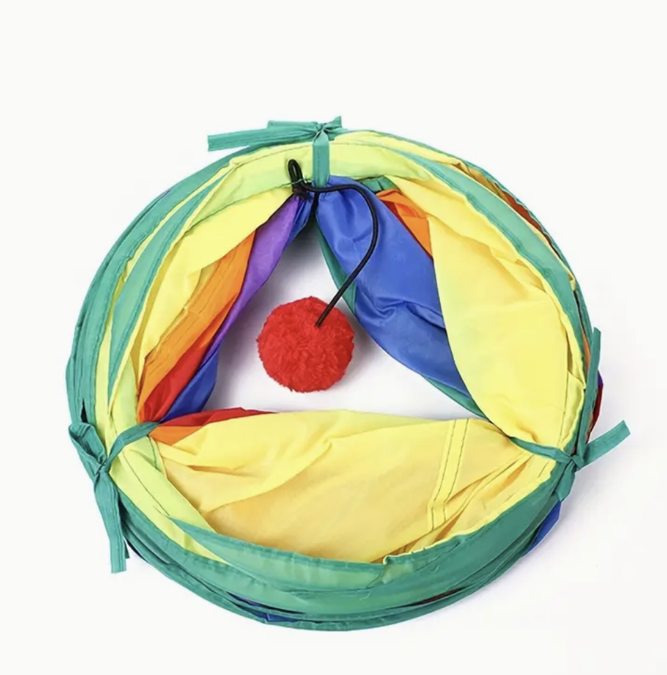 Тунель ігровий для котів універсальний з підвісною кулькою (28153645) - фото 2 Тунель ігровий для котів універсальний з підвісною кулькою (28153645) - фото 2