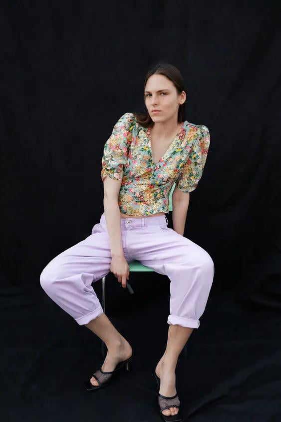 Блуза ZARA Цветы M Голубой (2769254330) Блуза ZARA Цветы M Голубой (2769254330)