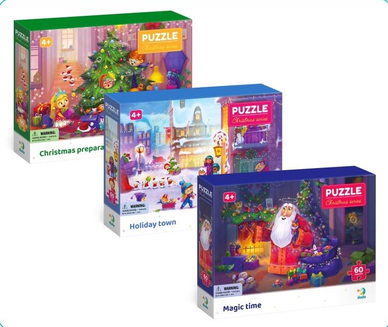 Набір різдвяних пазлів DoDo 4+ по 60 ел. 3 шт. (2814963004)