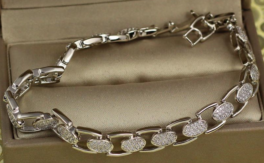 Браслет Xuping Jewelry Модный овал 19 см 7 мм Серебристый