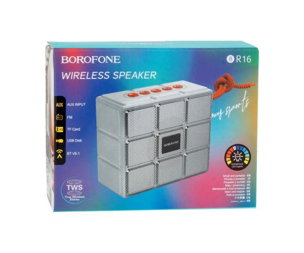 Колонка портативна Borofone BR16 Bluetooth 1200 mAh Gray - фото 2