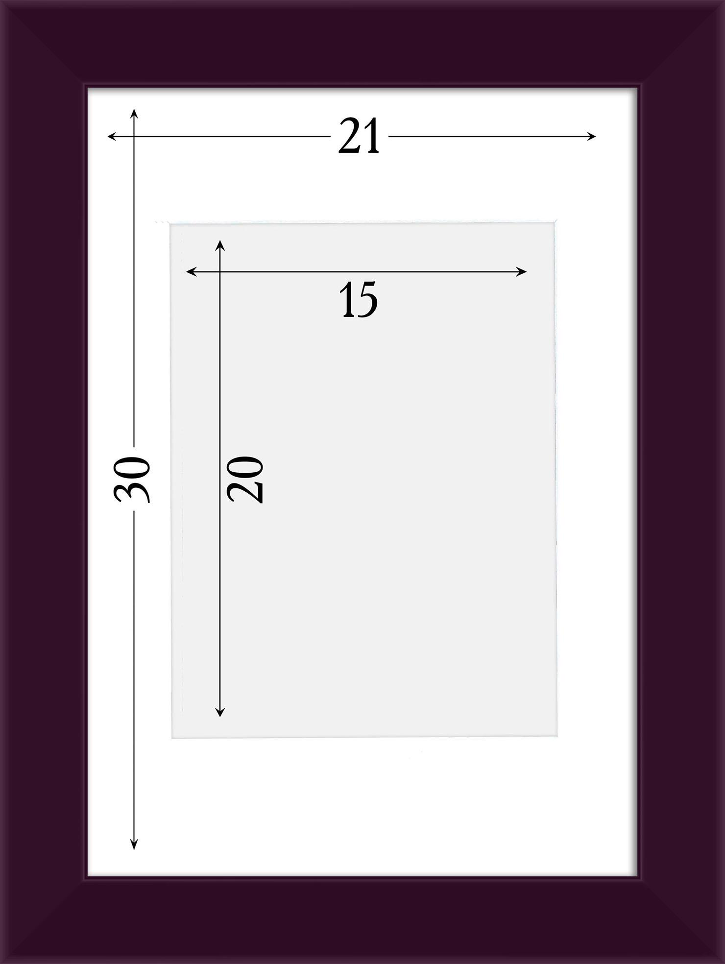 Фоторамка деревянная EmojiFrame 21х30 см А4 под фото 15х20 см AH3322-02 пластиковое стекло 0,8 мм паспарту Фиолетовый - фото 6