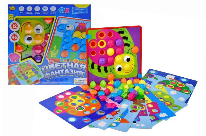 Мозаика для самых маленьких Bbmtoys Цветная Фантазия 35х5х27 см Разноцветный (YG787-8)