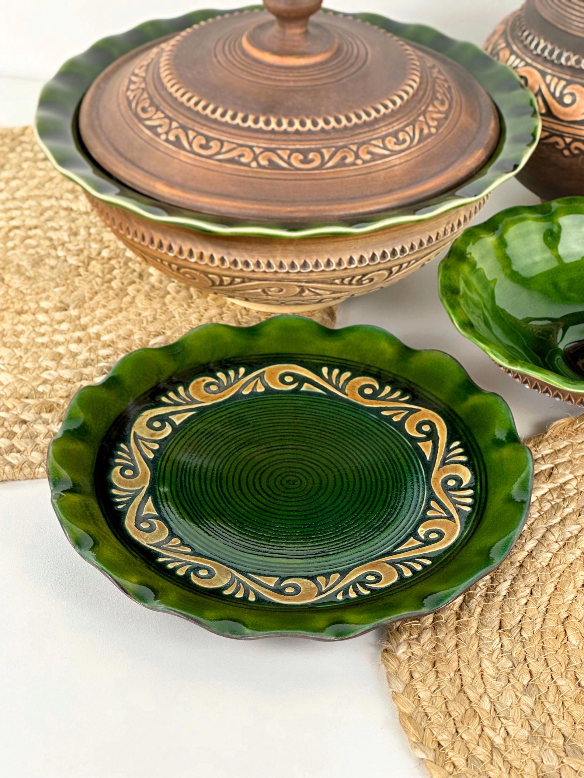 Набор глиняной посуды для вареников на 4 человек Гражда Коричневый (17019-12) - фото 8 Набор глиняной посуды для вареников на 4 человек Гражда Коричневый (17019-12) - фото 8