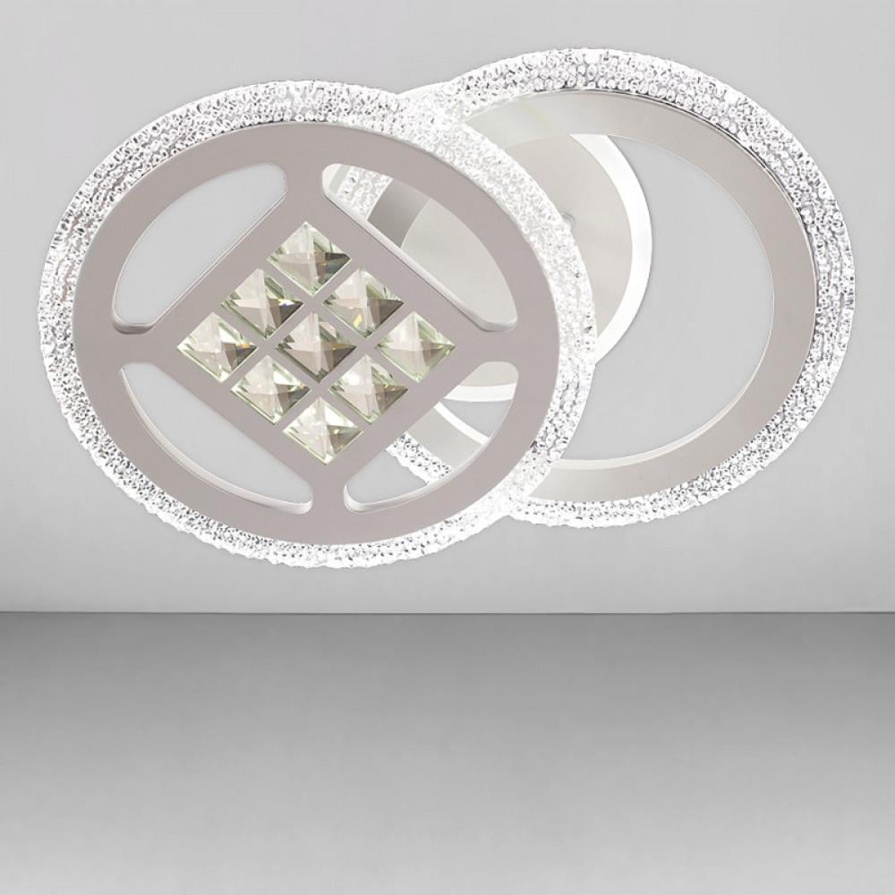 Люстра светодиодная Svet на два круглых плафона с подсветкой 3000-6500K 78W Белый (SC-3199/2C WH)