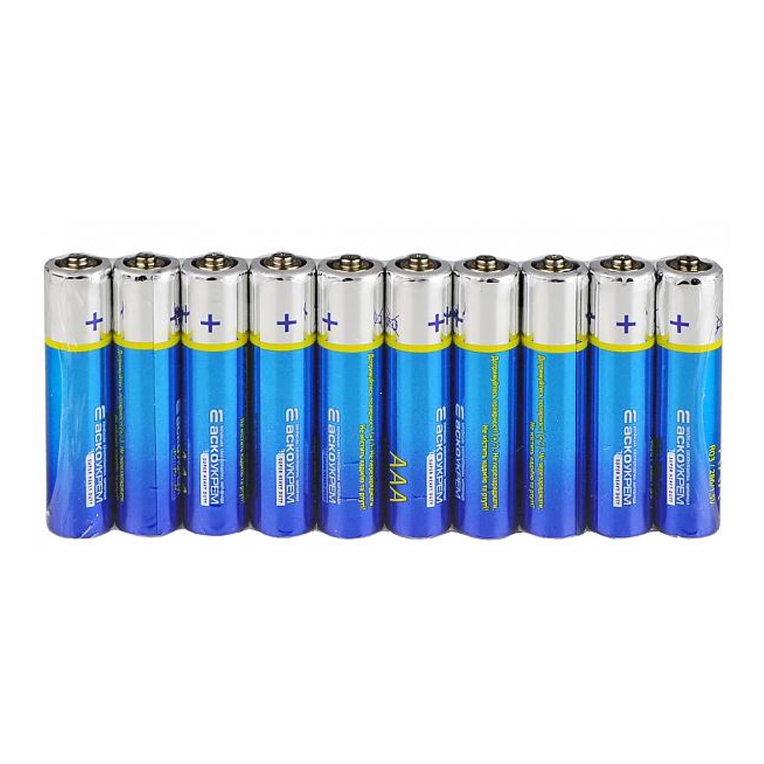 Батарейка АСКО-УКРЕМ ААА солевая 1,5V shrink 10 шт. (Аско.R03.SP10)