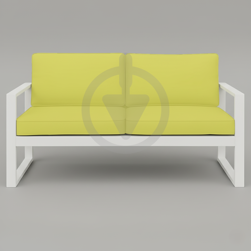 Диван металевий AVVS tech Бостон вуличний лофт з підлокітниками оксфорд 160 см Салатовий/Білий (30067117) - фото 2