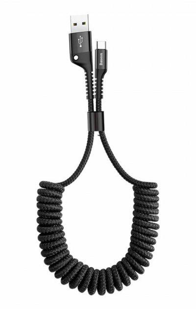Кабель Type-c Baseus Fish eye Spring 1 м CATSR-09 Black (dae10793)