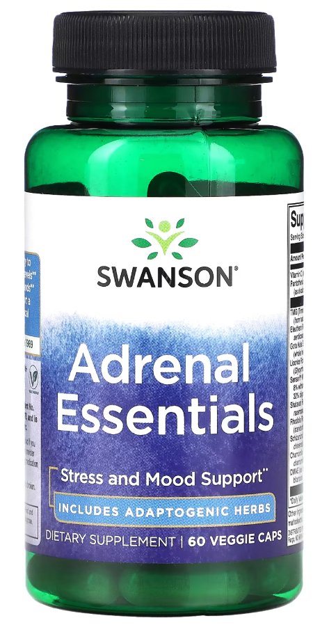 Комплекс для поддержки надпочечников Swanson Adrenal Essentials 60 вегетарианских капсул Комплекс для поддержки надпочечников Swanson Adrenal Essentials 60 вегетарианских капсул