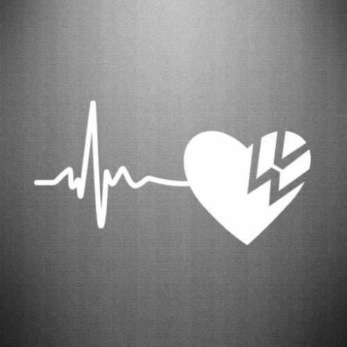 Наклейка Фольцваген ритм сердца 45x23,5 см (28781754)