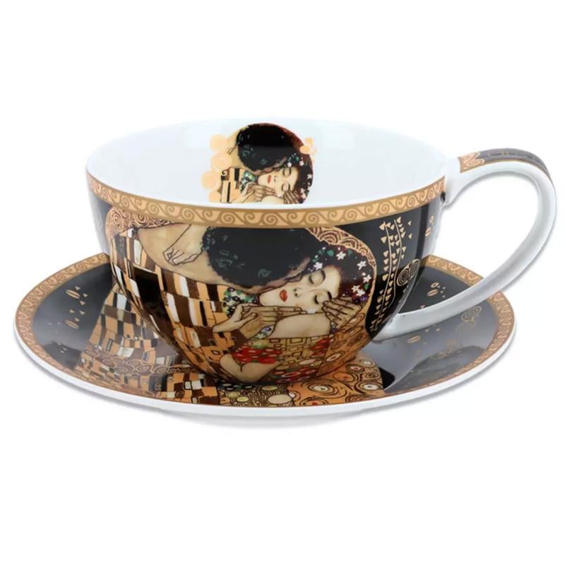 Чашка и блюдце Carmani Поцелуй h 7 см 360 мл (532-3211)