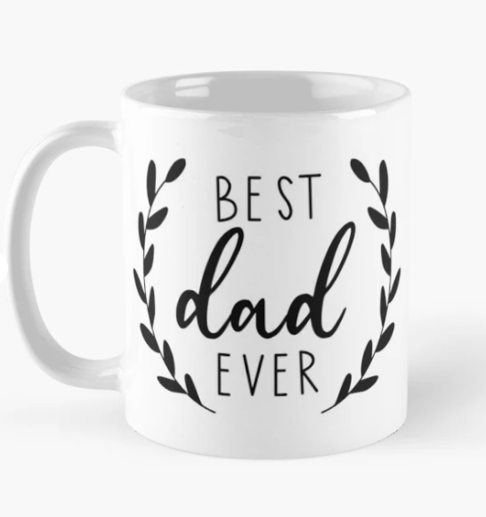 Чашка керамическая с принтом "Best dad ever" для отца 330 мл Белый (ПАПА50Ч)