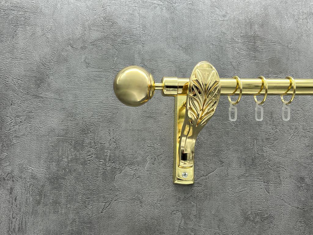 Карниз Quadrum Шар гладкая штанга одинарный ретро 25 мм 200 см Золотой