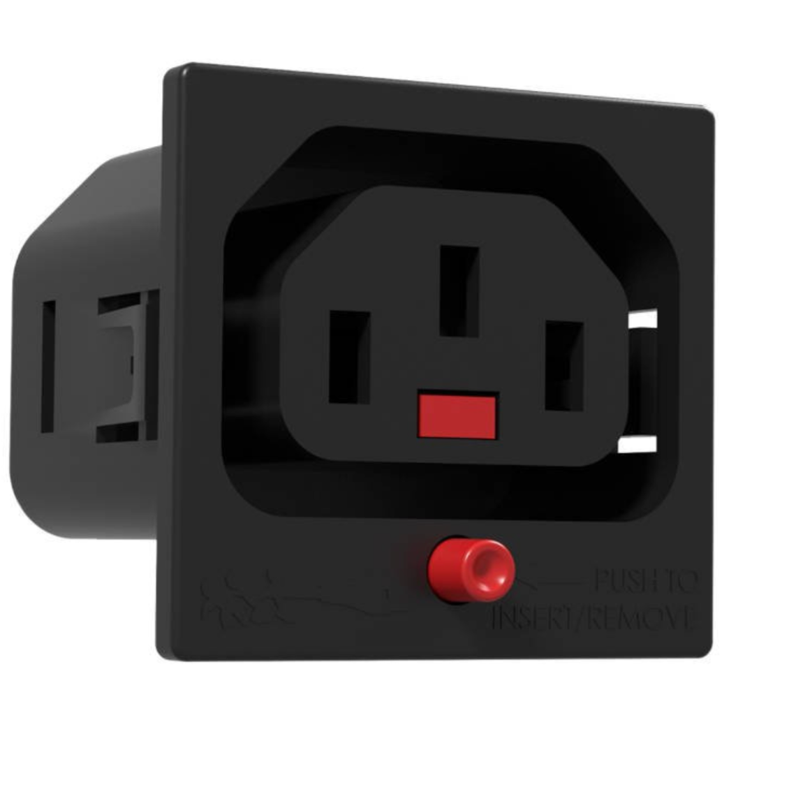 Панельное гнездо SCOLMORE ACP-135015BK IEC Lock с фиксацией соединения 3 контакта С13 IEC320 (000018803)