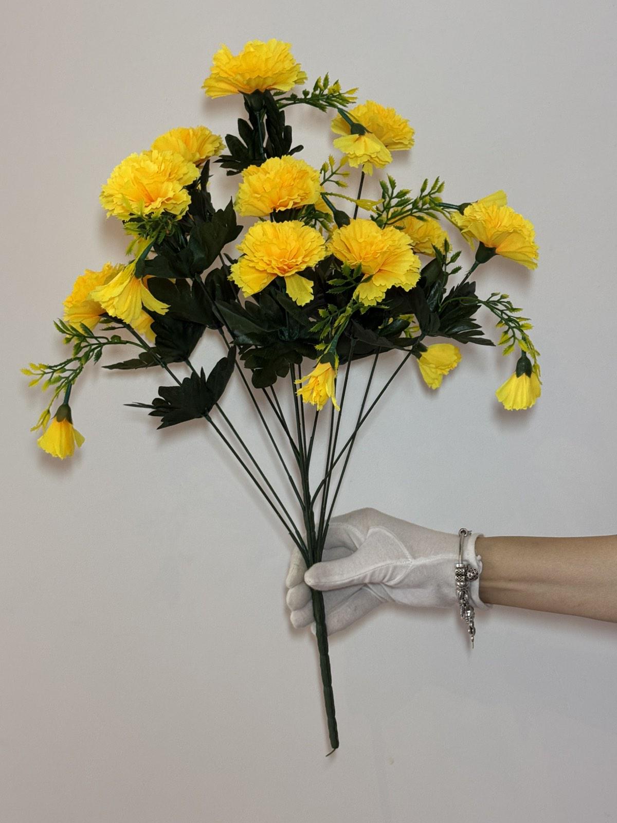 Штучний букет Гвоздика 55 см Жовтий - фото 3