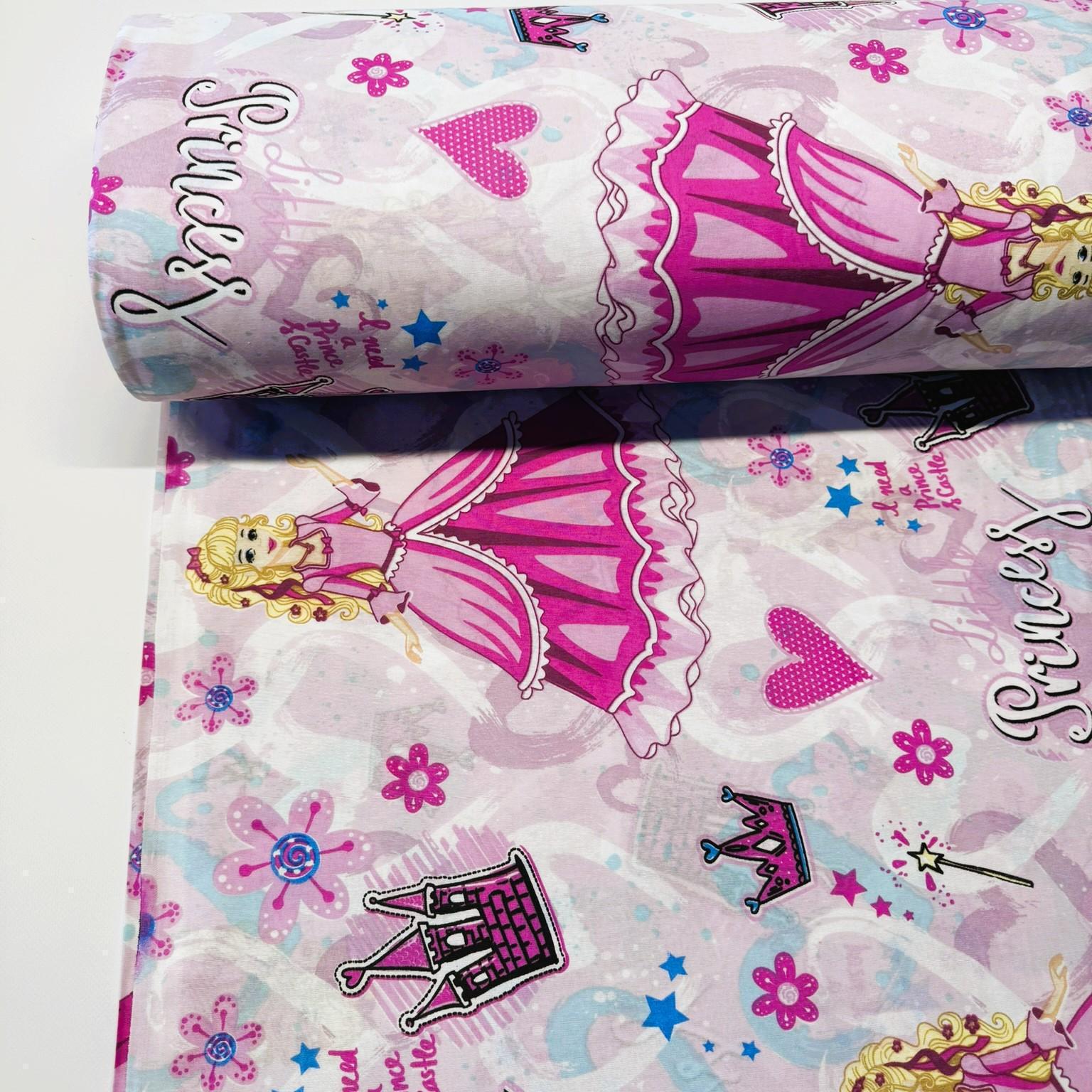 Ткань бязь для постельного белья принцесса 240 см 70% хлопок Розовый (127037)