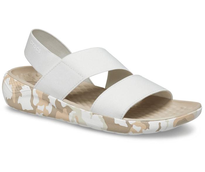 Сандалии Crocs LiteRide Printed Camo Stretch р. W7/EUR 37-38 Almost White (9667322) - фото 5