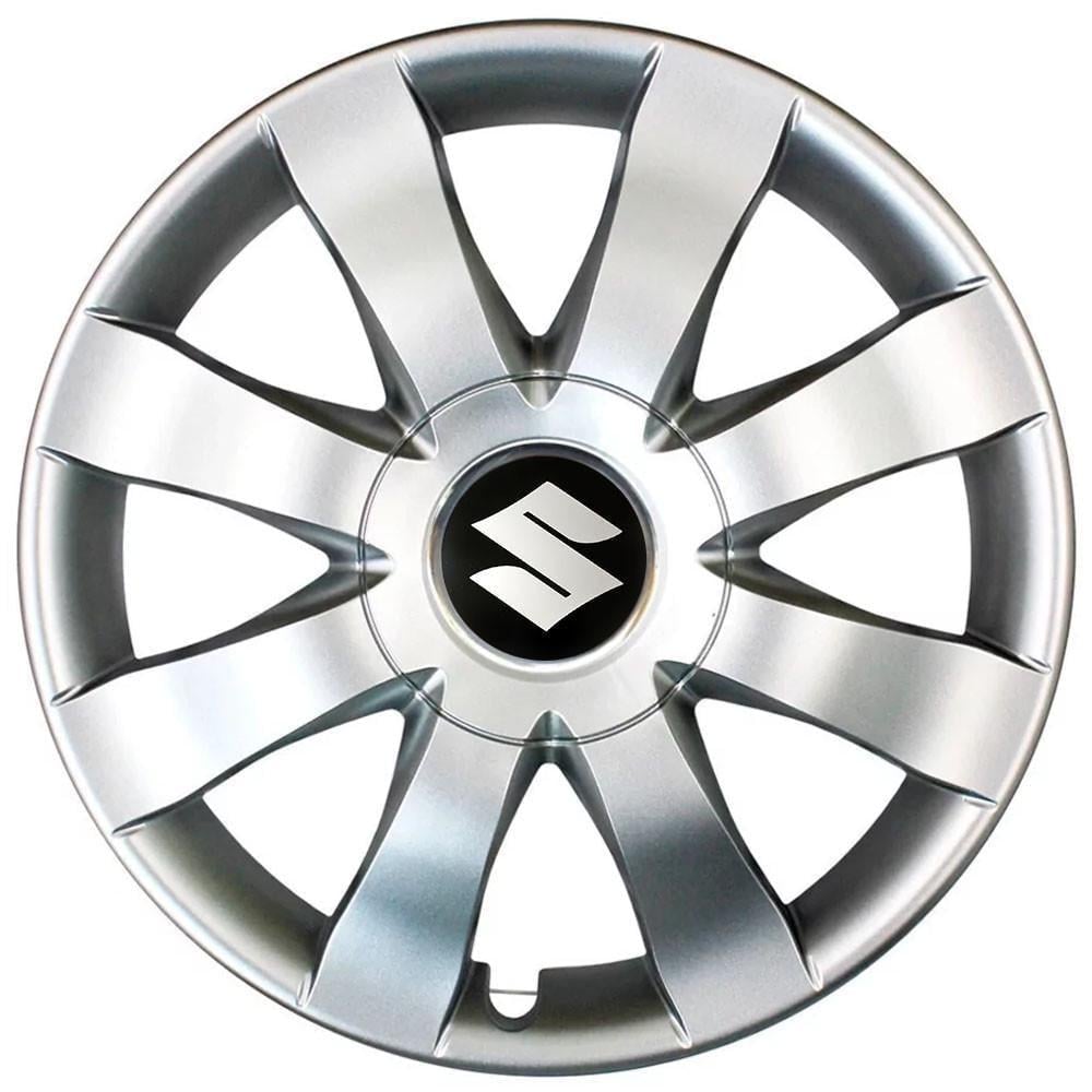 Колпаки SJS 323 с логотипом Suzuki R15 4 шт. Серебристый (2654558395)