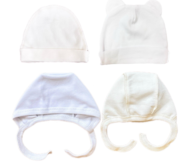 Шапочки-чепчики RoyalBaby 0-3 мес 4 шт. (460-503)