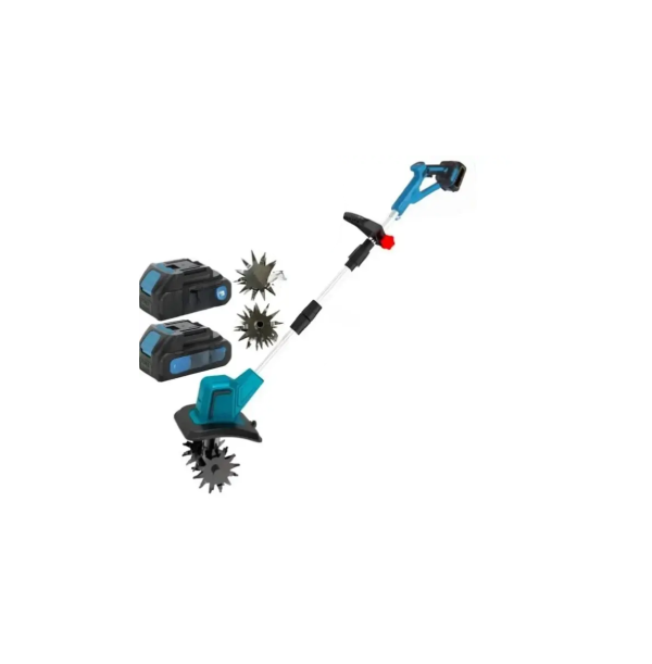 Культиватор аккумуляторный KRAFFTEC с 2 аккумуляторами 46В Голубой (2550)