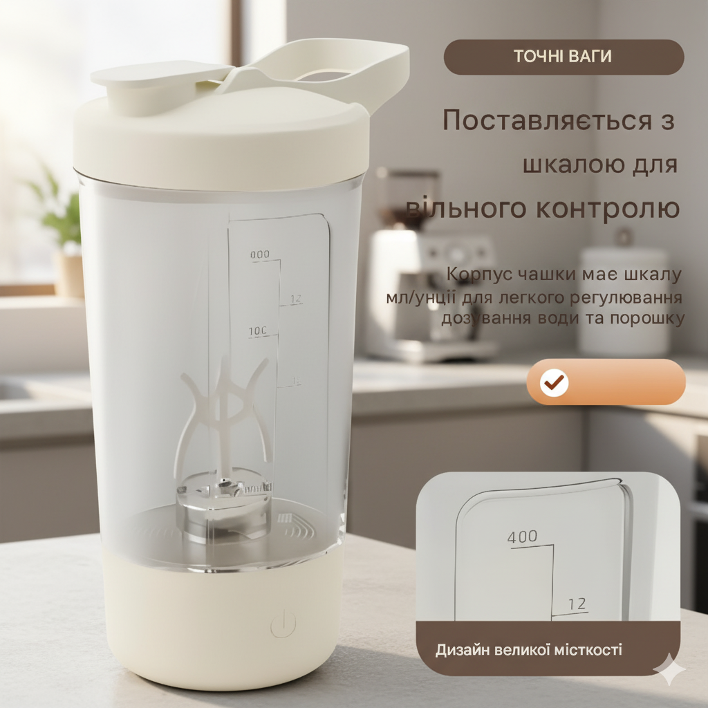 Шейкер спортивный с мерными отметками пищевой PP 400 мл Прозрачный (2815306540) - фото 6 Шейкер спортивный с мерными отметками пищевой PP 400 мл Прозрачный (2815306540) - фото 6