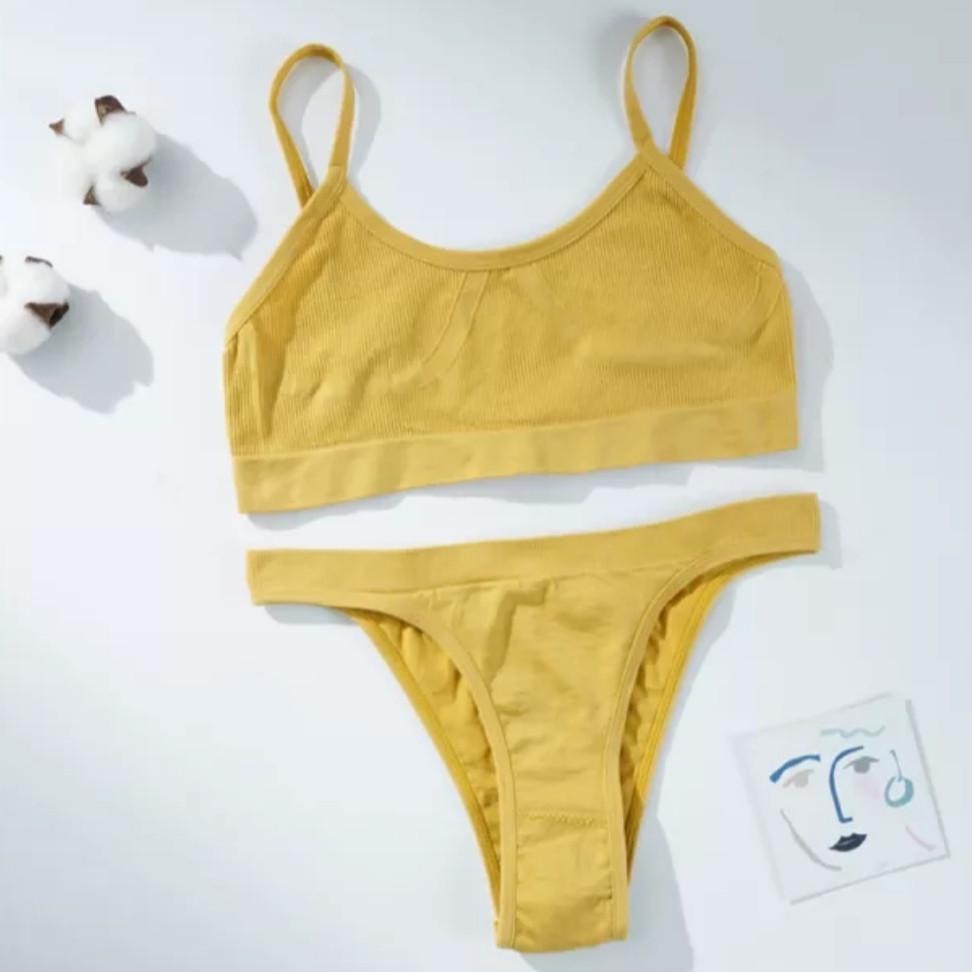 Комплект нижнего белья в рубчик танга M/L Белый (1710883833) - фото 3 Комплект нижнего белья в рубчик танга M/L Белый (1710883833) - фото 3