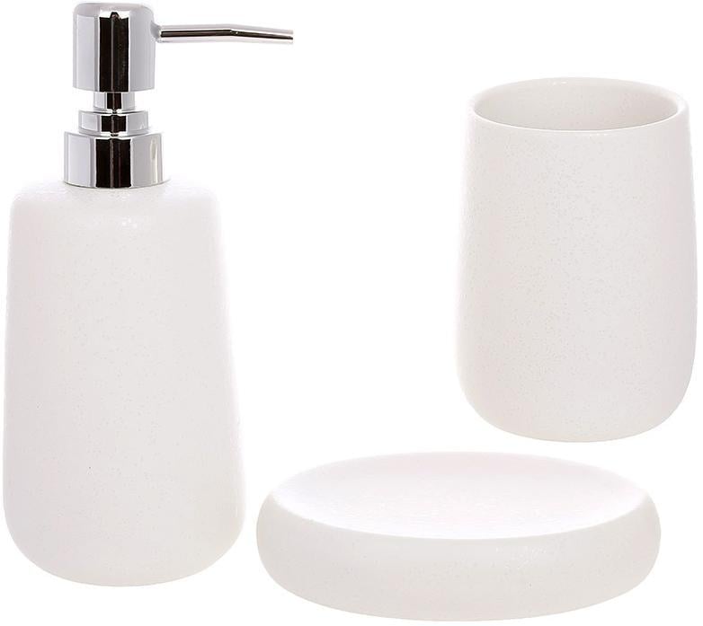 Набор аксессуаров Bright для ванной керамика 3 пр. Белый матовый