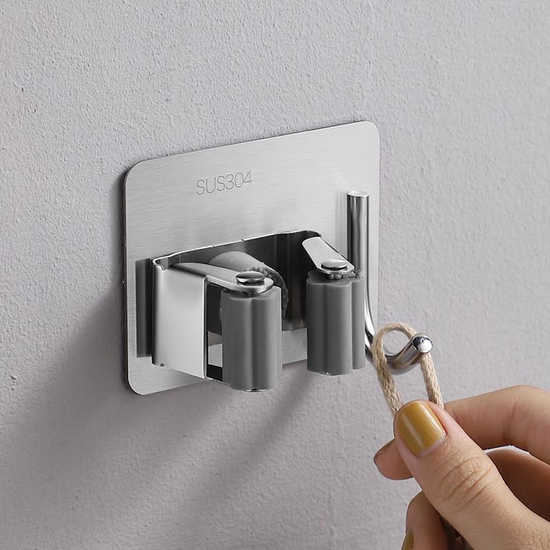 Настенный держатель для швабры с крючком SUS304 SLV (137808) - фото 5 Настенный держатель для швабры с крючком SUS304 SLV (137808) - фото 5