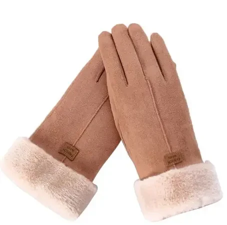 Перчатки женские утепленные замшевые One size Бежевый (28523913) - фото 9 Перчатки женские утепленные замшевые One size Бежевый (28523913) - фото 9