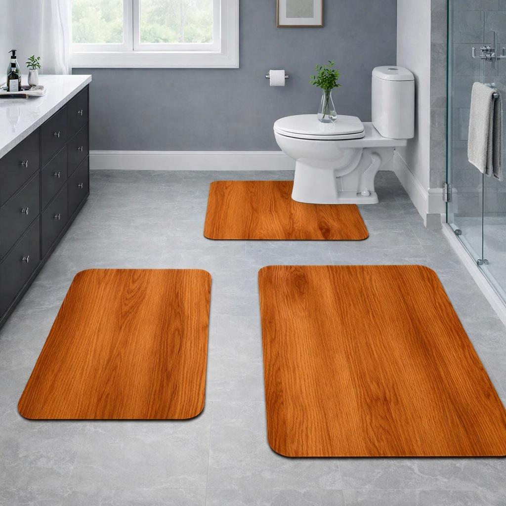 Набор ковриков для ванной DECOR Teak диатомитовый противоскользящий влагопоглощающий 3 шт. 80х50/60х40/50х50 см (7802901)