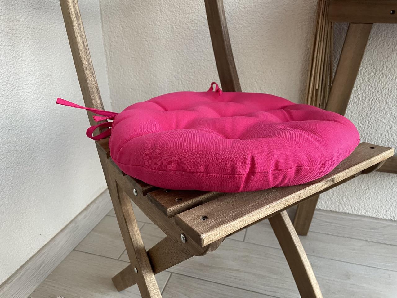 Подушка на стул с завязками круглая Color 40х40х5 см Розовый - фото 4