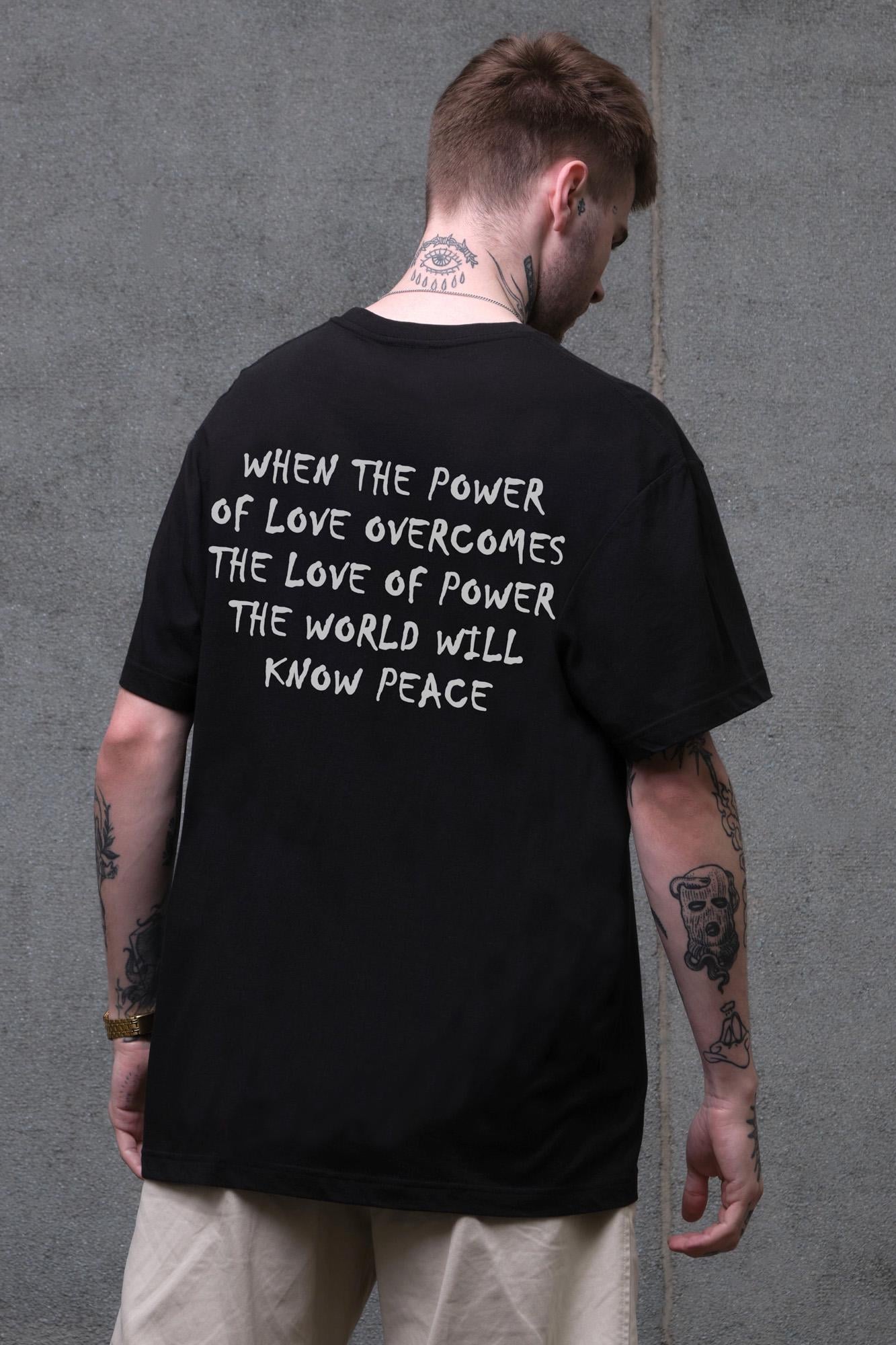 Футболка оверсайз Without З Принтом Power Peace L/XL Black (L/XL8056281 8056282)