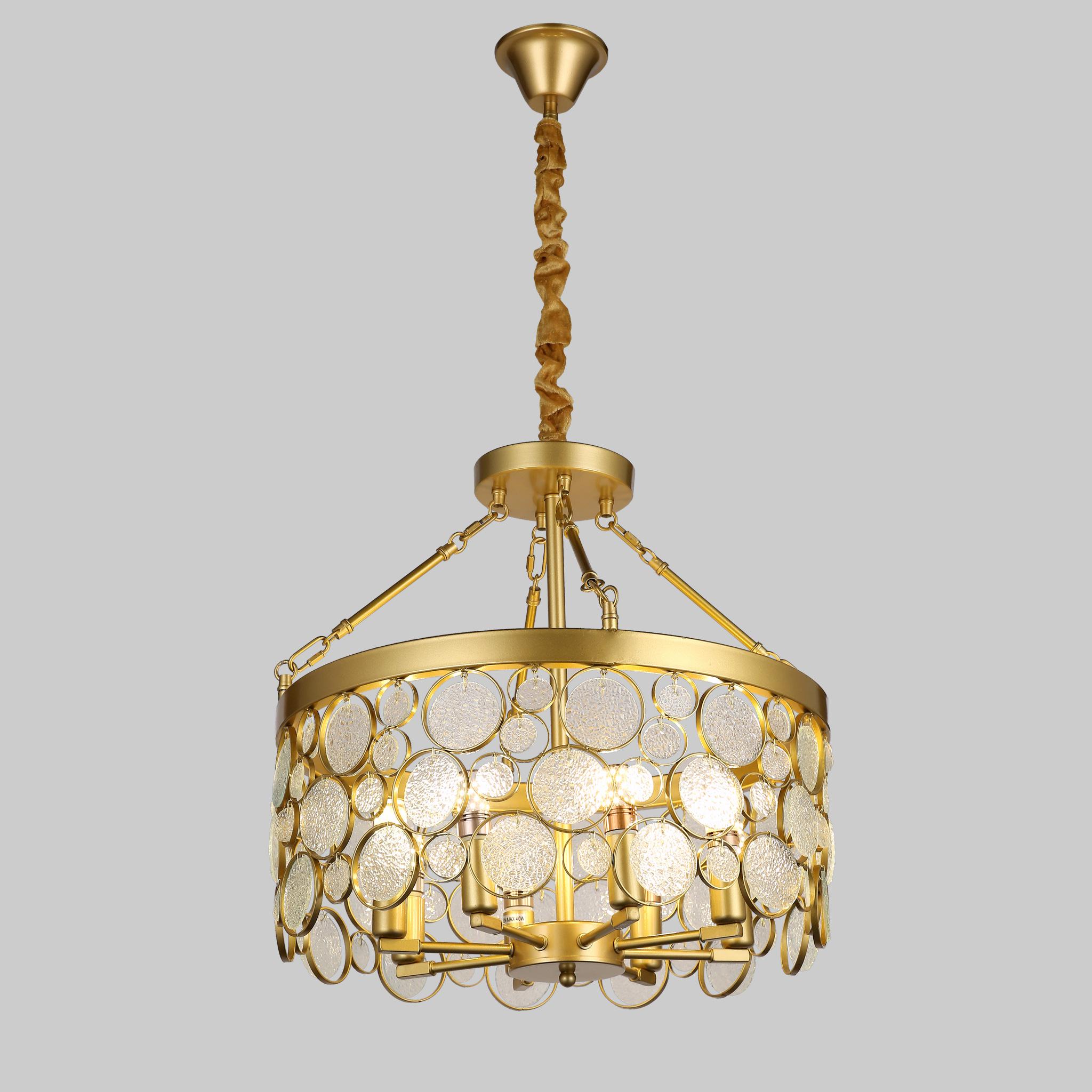 Люстра Circles круглая на 8 ламп 50 см Золотой